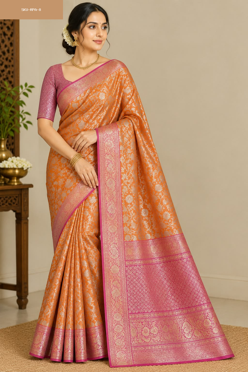 Thread work saree