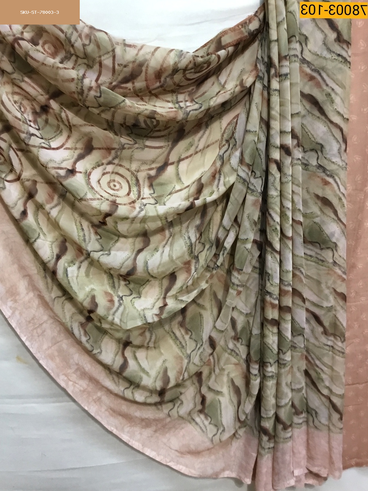 Brick Brown chiffon printed  sarees