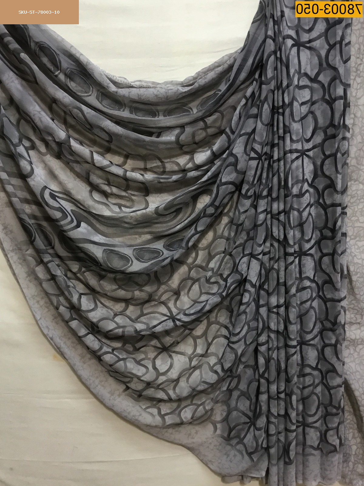 Gray chiffon printed  sarees