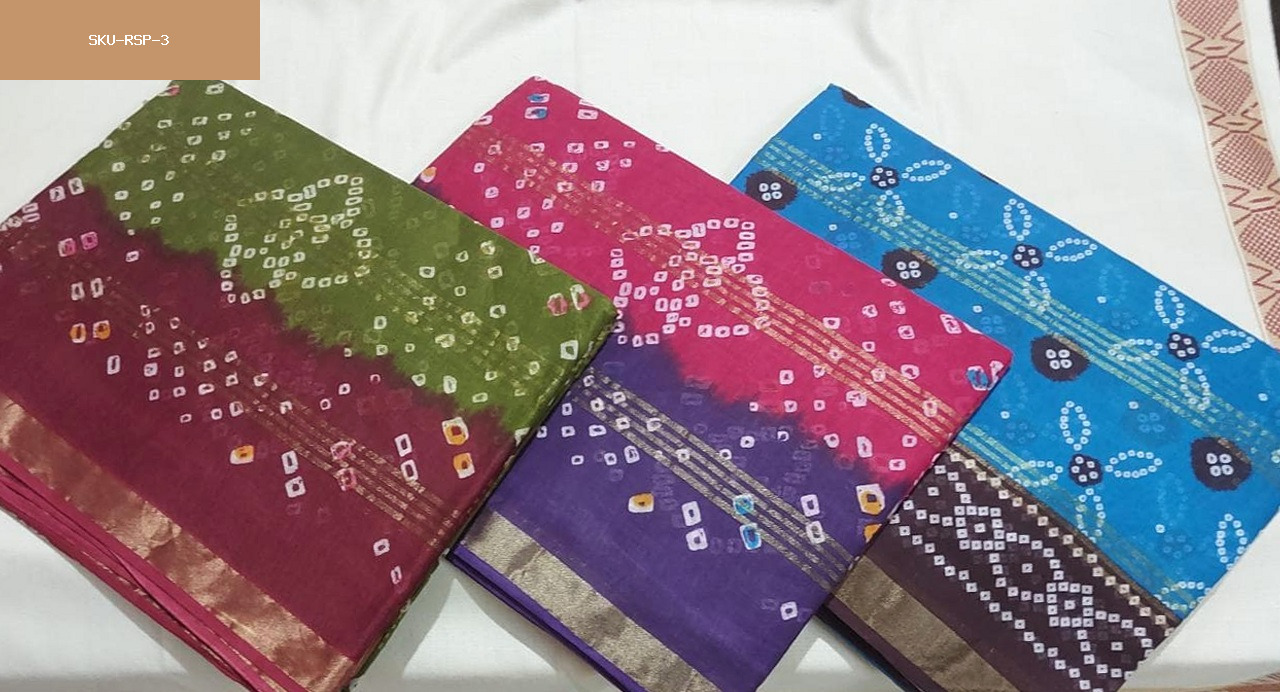 Bandini Print Cotton Sarees